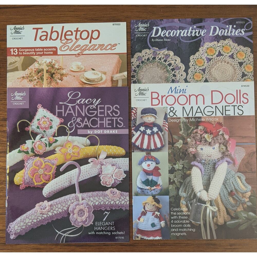 4 Annie's Attic Crochet Pattern Booklets Variety